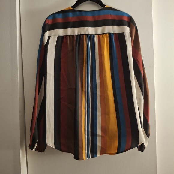 INC International Concepts Women's Multicolor Striped Wrap Blouse - Picture 2 of 7